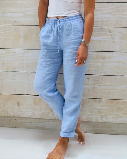 Allison - Luxe Cotton-Linen Tailored Trousers