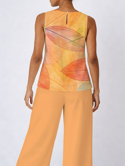 Amber | Leaf Print Two-Piece Set