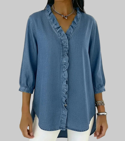 Abigail™ Elegant Denim Blouse