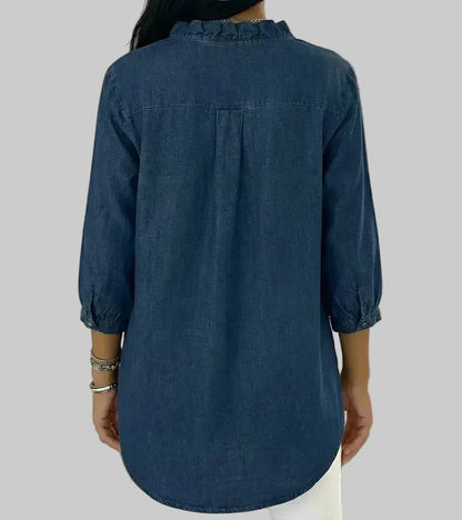 Abigail™ Elegant Denim Blouse
