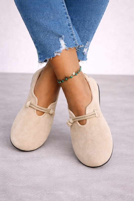 Livia | Suede Bow Slip-On Flats