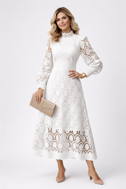 Valerie | Elegant Lace Midi Dress