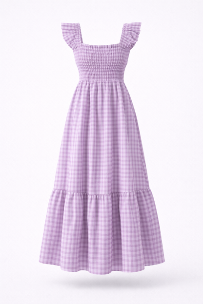 Lily | Gingham Smocked Maxi Dress