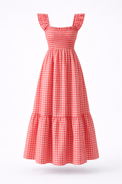 Lily | Gingham Smocked Maxi Dress