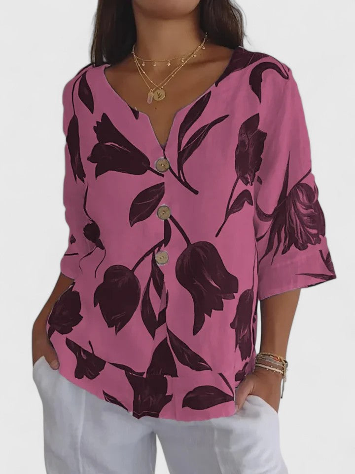 Zaria | Comfortable V-Neck Blouse
